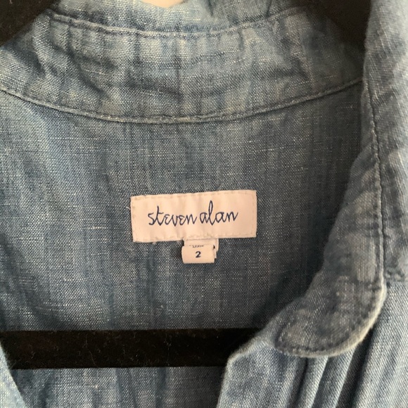 Steven Alan chambray shorts jumpsuit - Picture 2 of 3